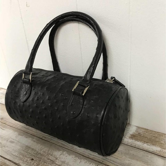 BROWNS COUTURE OSTRICH LEATHER BLACK SMALL BAG - Picture 2 of 7